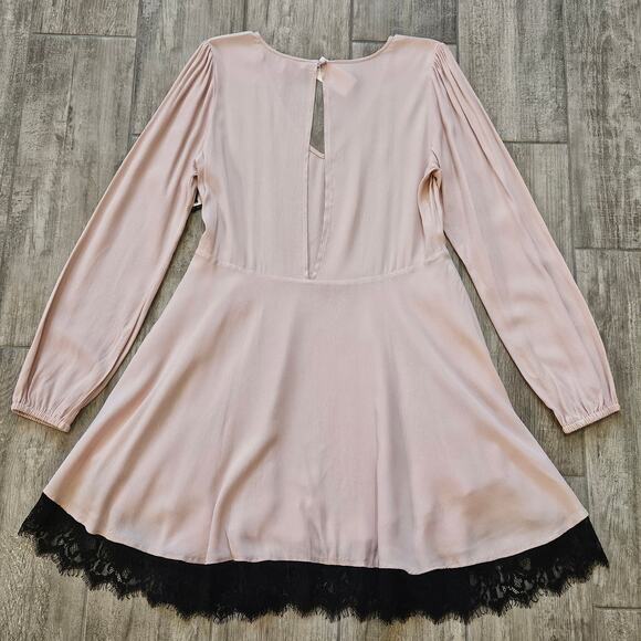 Lovers + Friends Dress Womens Size L Shimmy Pink Fit & Flare Mini Long Sleeve - Picture 9 of 16